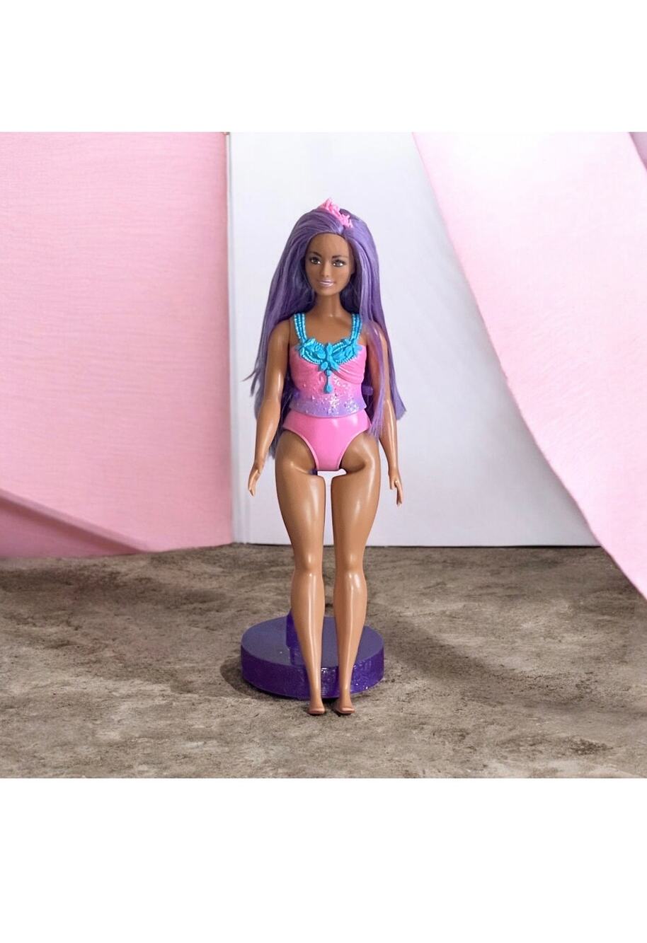 Barbie Dreamtopia Royal Doll with Curvy Body, Purple Hair & Sparkly Bodice